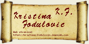 Kristina Fodulović vizit kartica